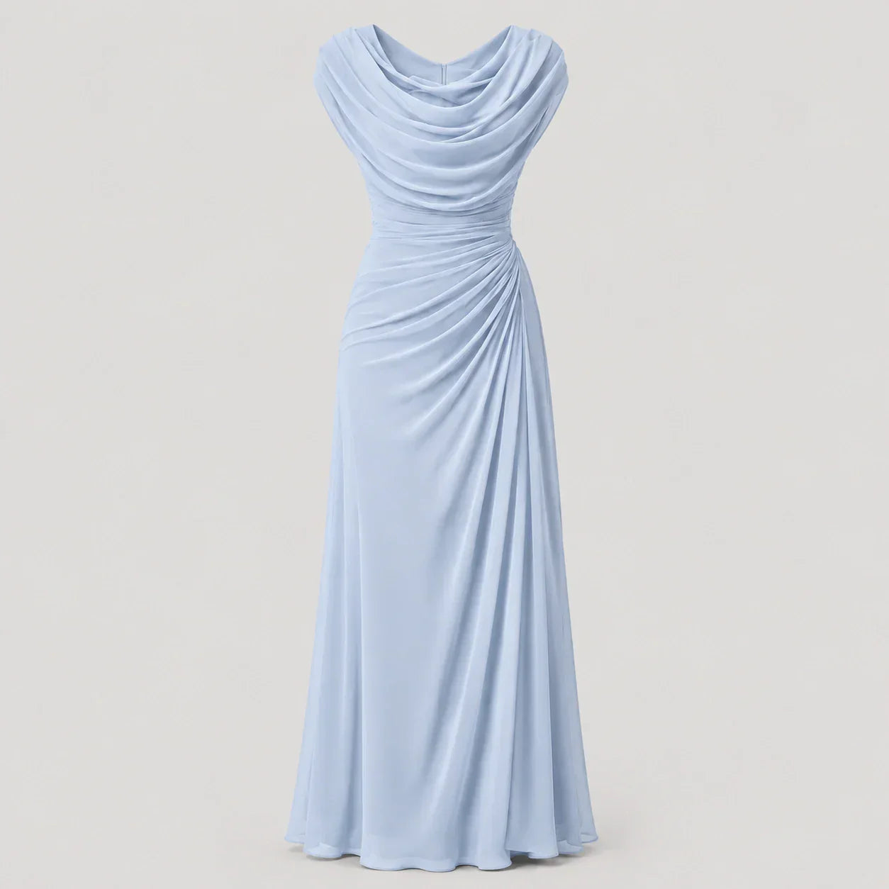 Women's Ruched Cowl Neck Maxi Dress